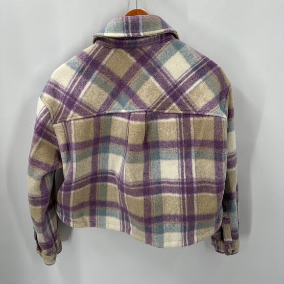 BLANK NYC Purple Plaid Cropped Shacket Jacket in Keep it Up Plaid  // S - Picture 9 of 9